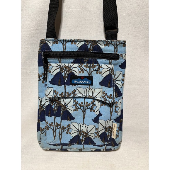Kavu Handbags - Kavu Bag Womens One Size Blue White Floral Limited Edition Crossbody Purse